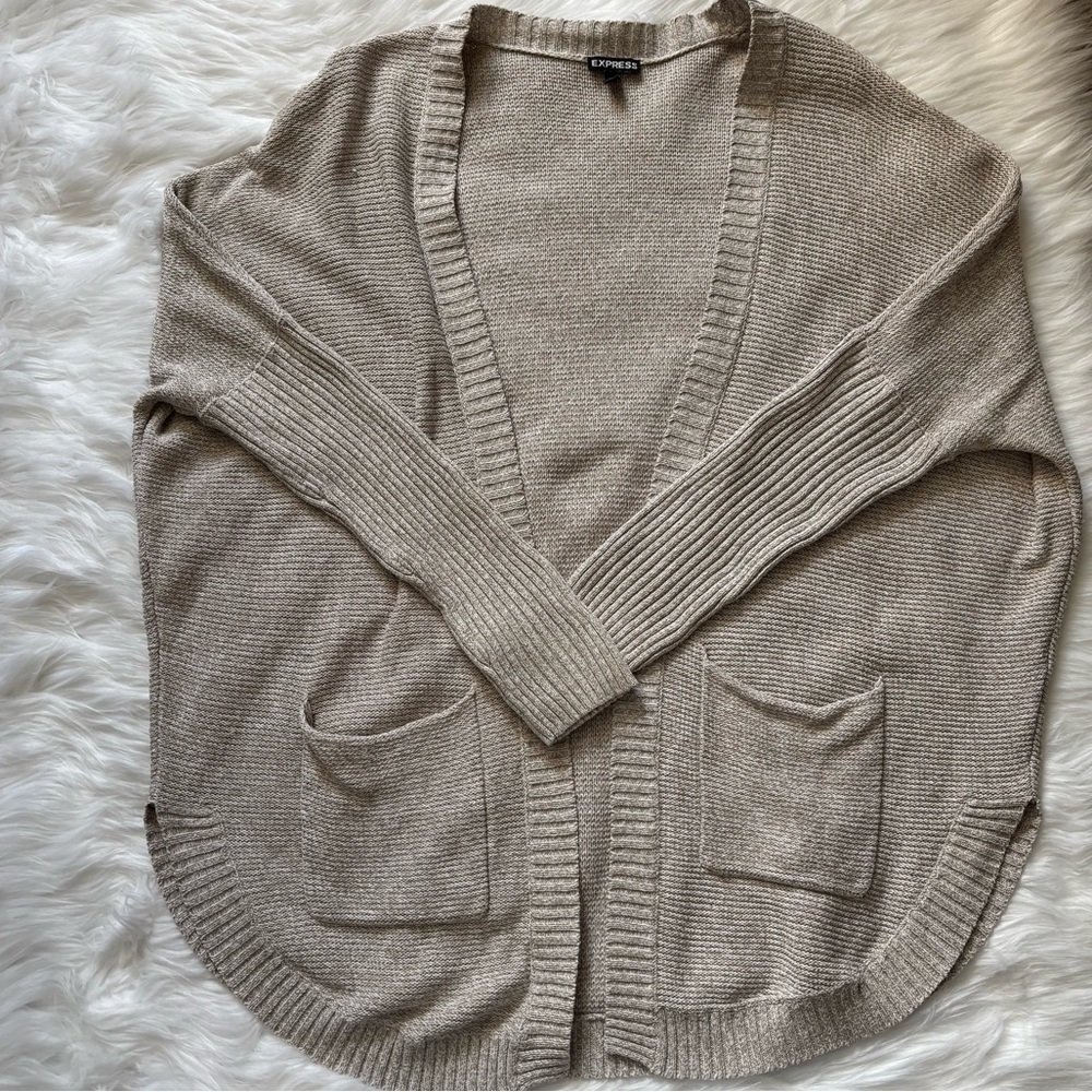 🤍🤍Express Cream Open Sweater with Pockets